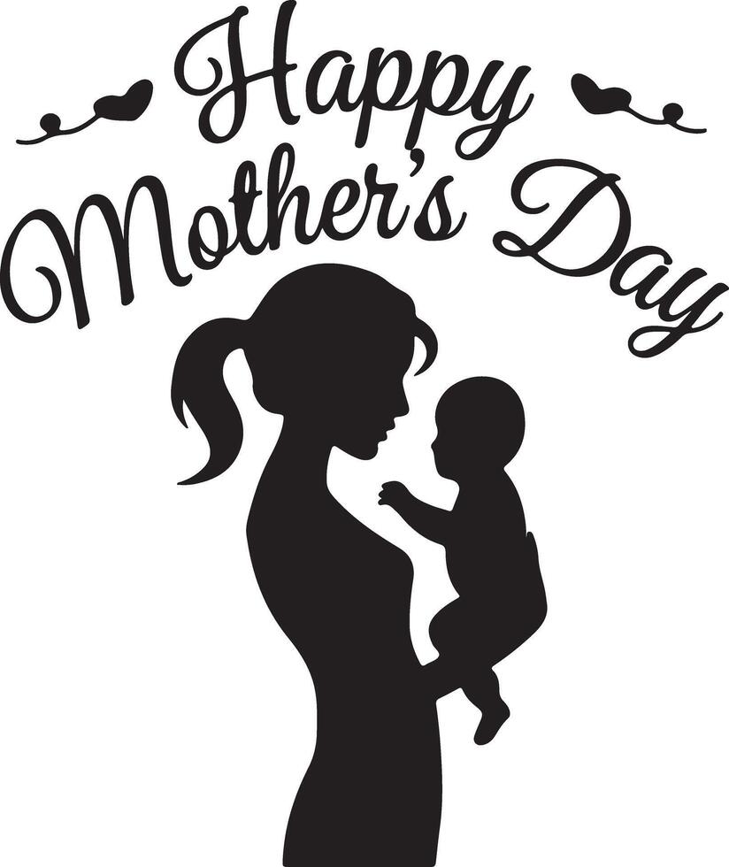 Beautiful Mothers Day Text Art Illustration vector