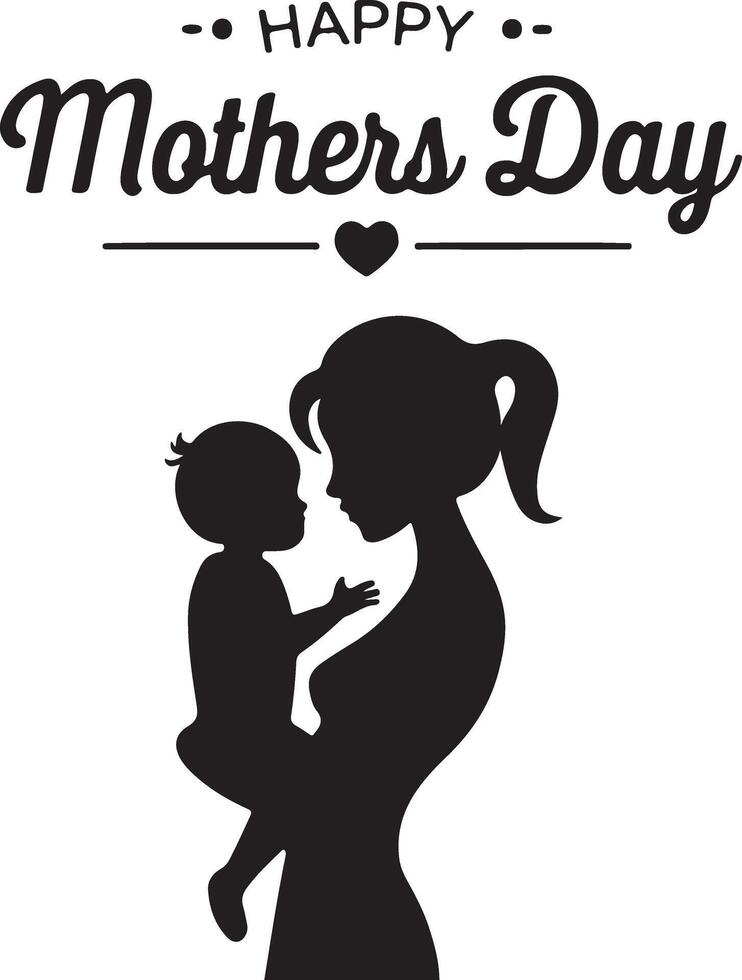Graceful Happy Mothers Day Typography Art vector
