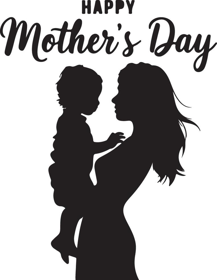 Vintage Happy Mothers Day Calligraphy Artwork vector