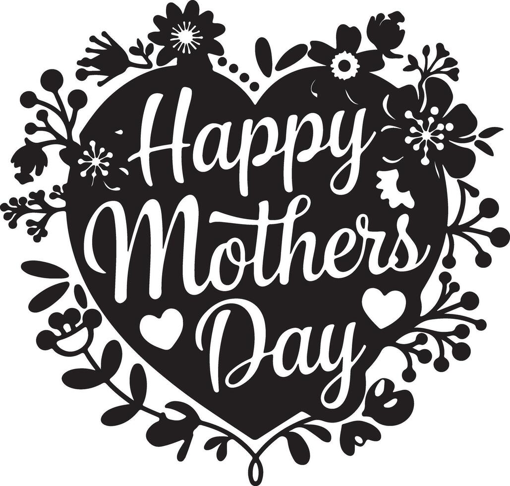 Vintage Style Happy Mothers Day Lettering vector