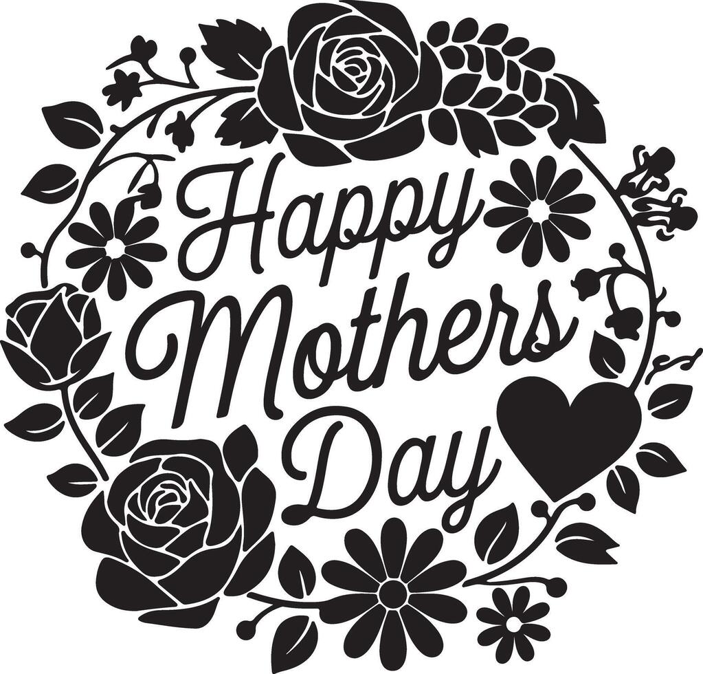 Modern Hand Drawn Mothers Day Calligraphy vector