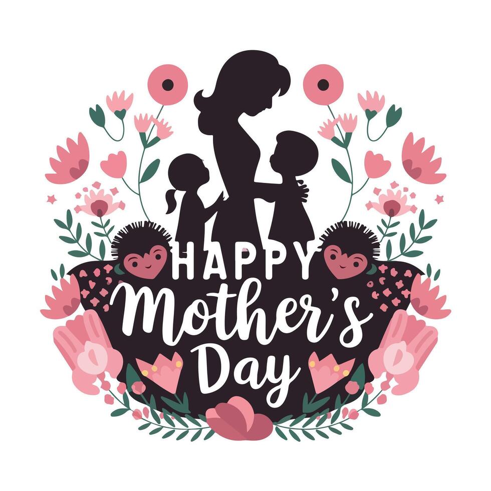 Beautiful Mothers Day Text Design vector