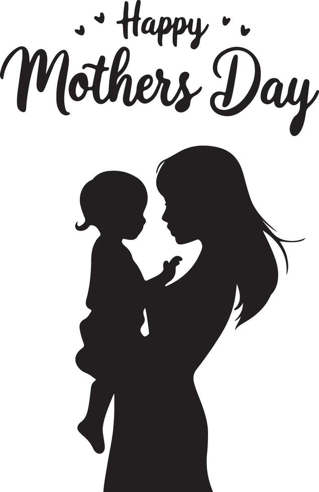 Elegant Happy Mothers Day Text Illustration vector