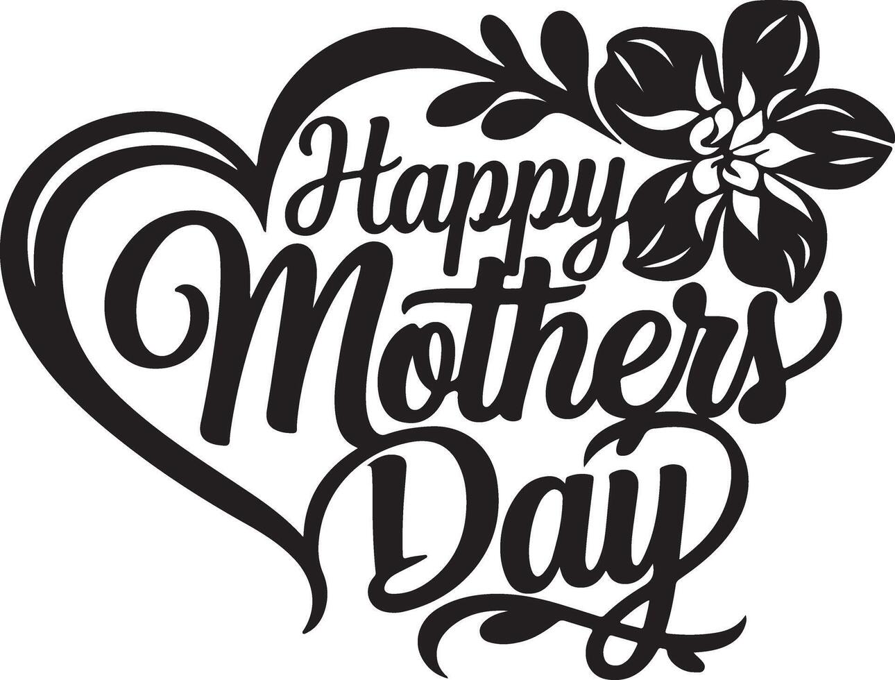 Beautiful Floral Art Mothers Day vector