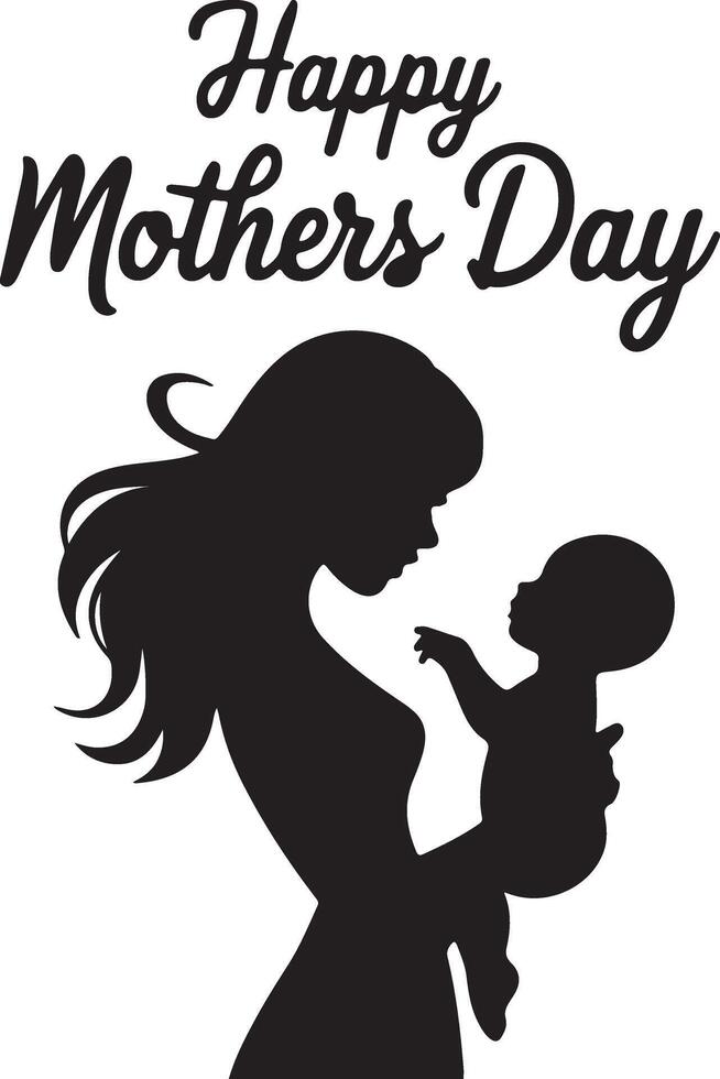 Elegant Happy Mothers Day Calligraphy Design vector