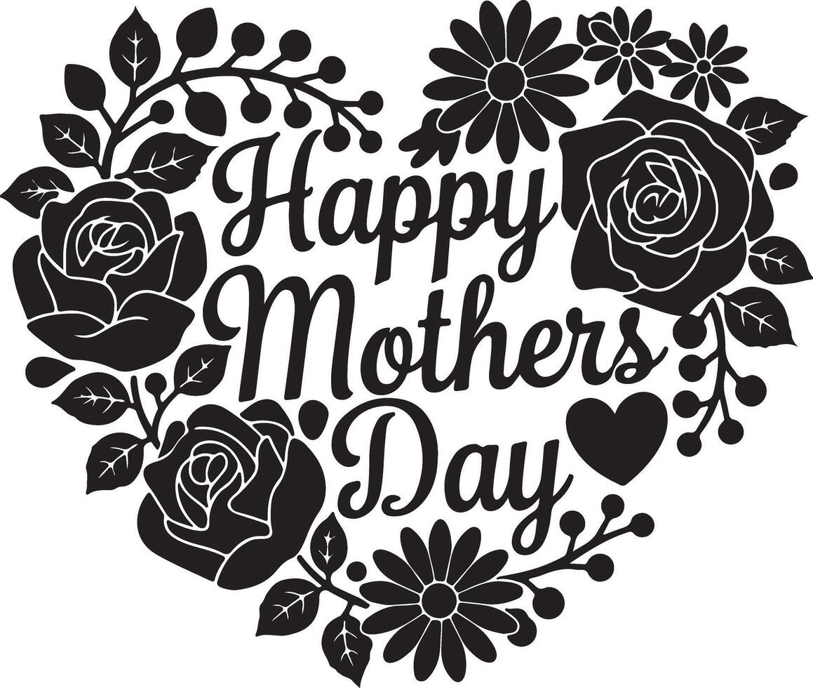 Artistic Happy Mothers Day Font Illustration vector