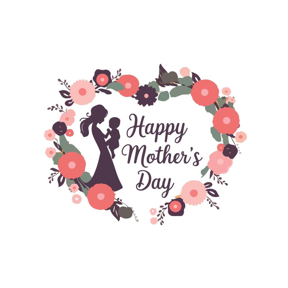Mothers Day Family Bond Design with Mom and Kids vector