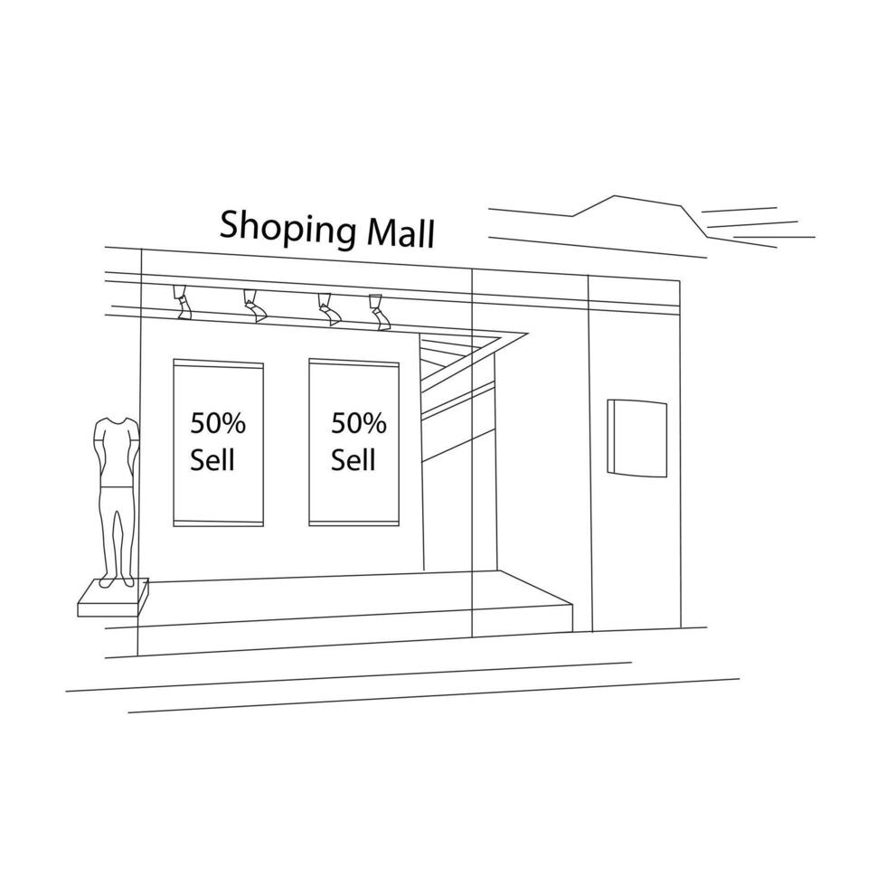 Hand draw mall illustration vector