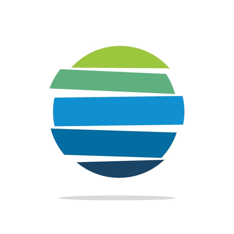 Abstract Horizontal Sliced Planet Sphere Logo Template Illustration Design. EPS 10. vector