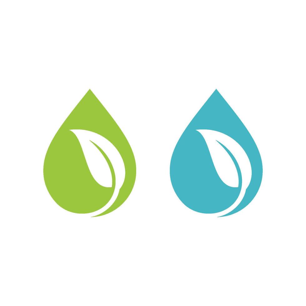 Natural Leaf Drop Water Spa Logo Template Illustration Design. EPS 10. vector