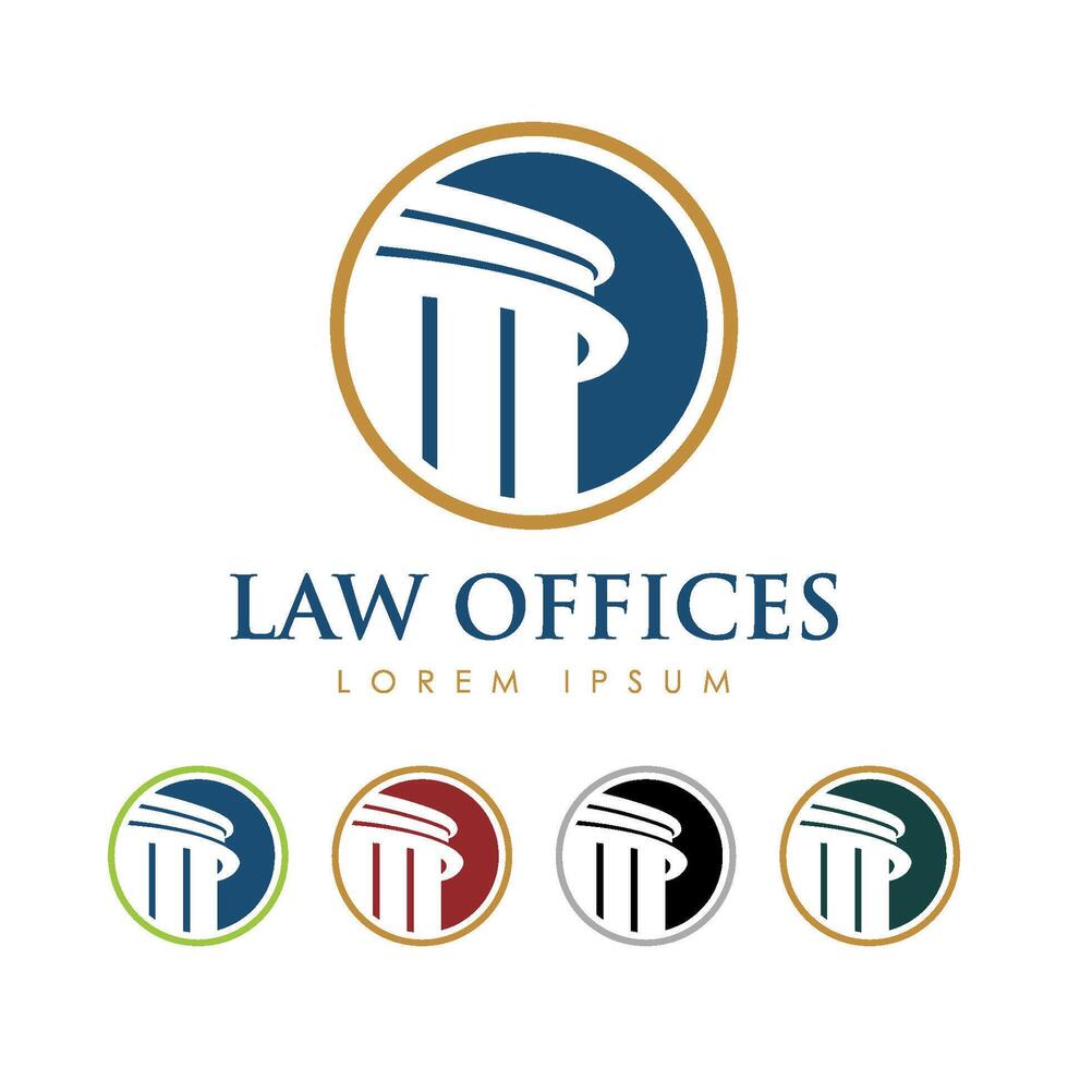 Set Colorful Pillar Column Logo Template Illustration Design. EPS 10. vector