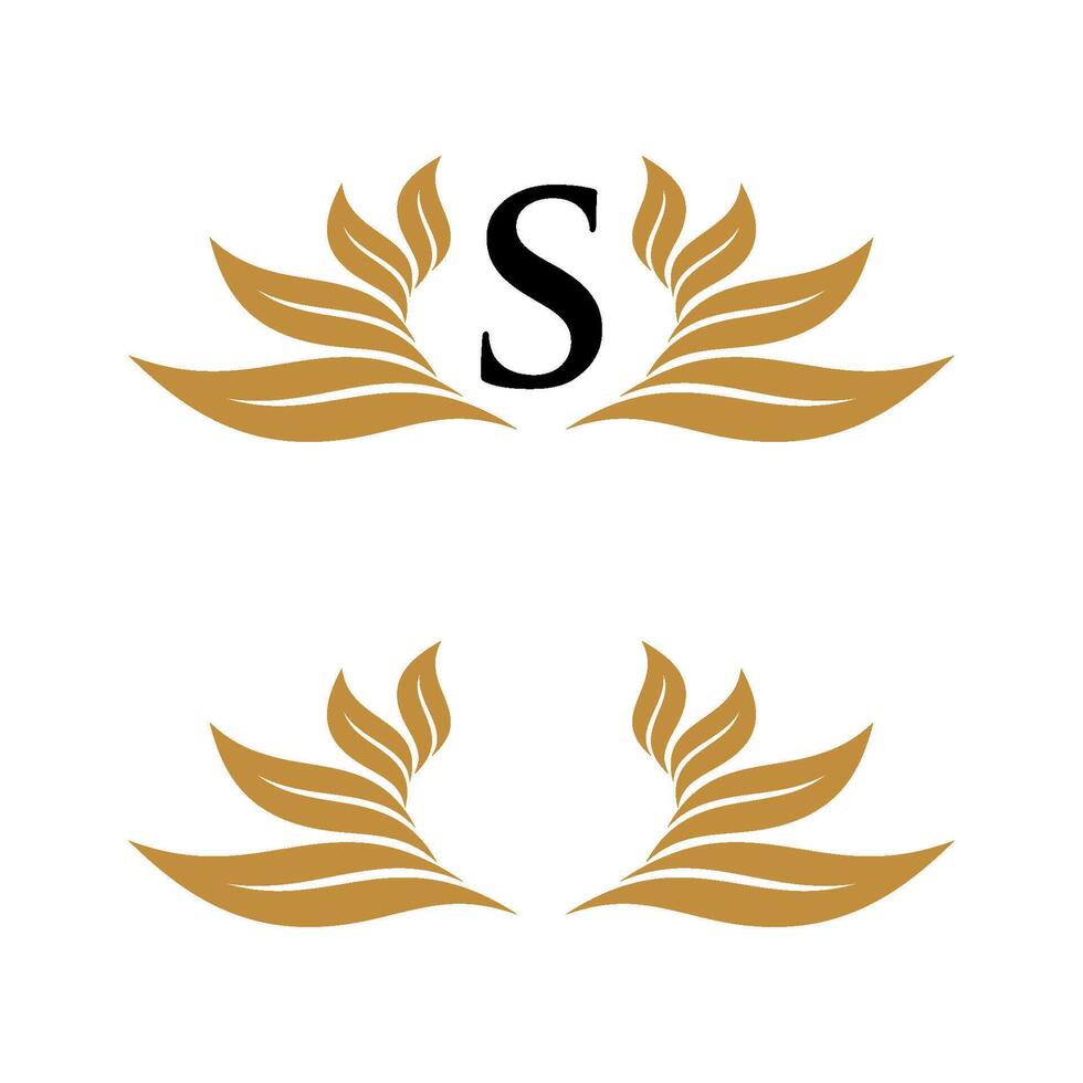 Initial Leaf Wreath Ornamental Logo Template Illustration Design. EPS 10. vector