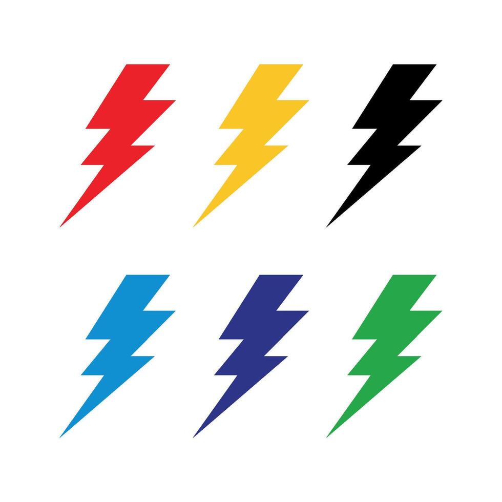 Set Thunderbolt Sign Logo Template Illustration Design. EPS 10. vector