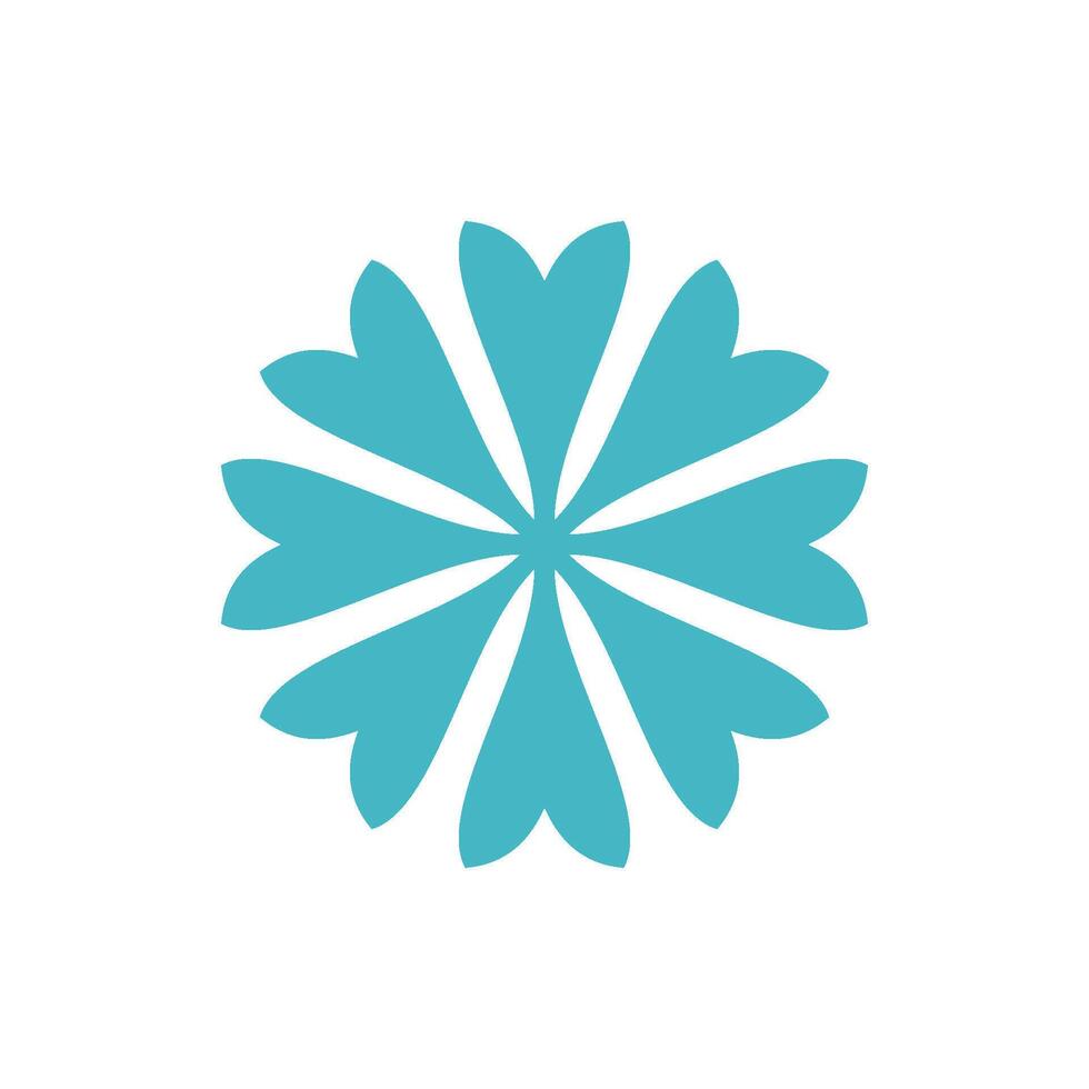 Teal Flower Star Decorative Logo Template Illustration Design. EPS 10. vector