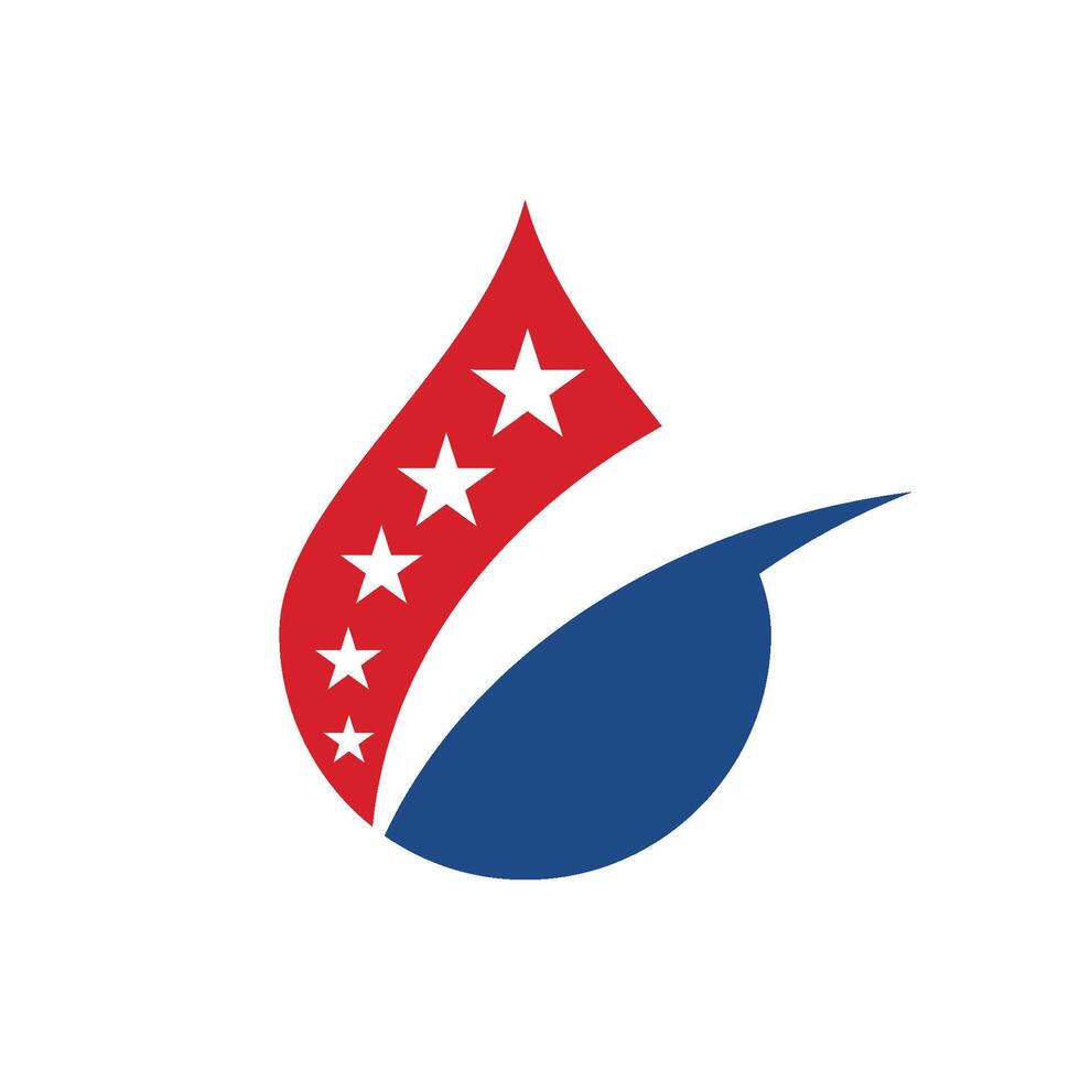 American Flag Drop Oil Logo Template Illustration Design. EPS 10. vector