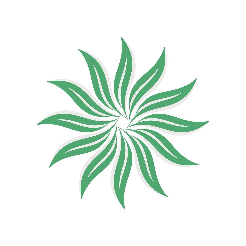 Abstract Green Leaves Circle Flower Logo Template Illustration Design. EPS 10. vector