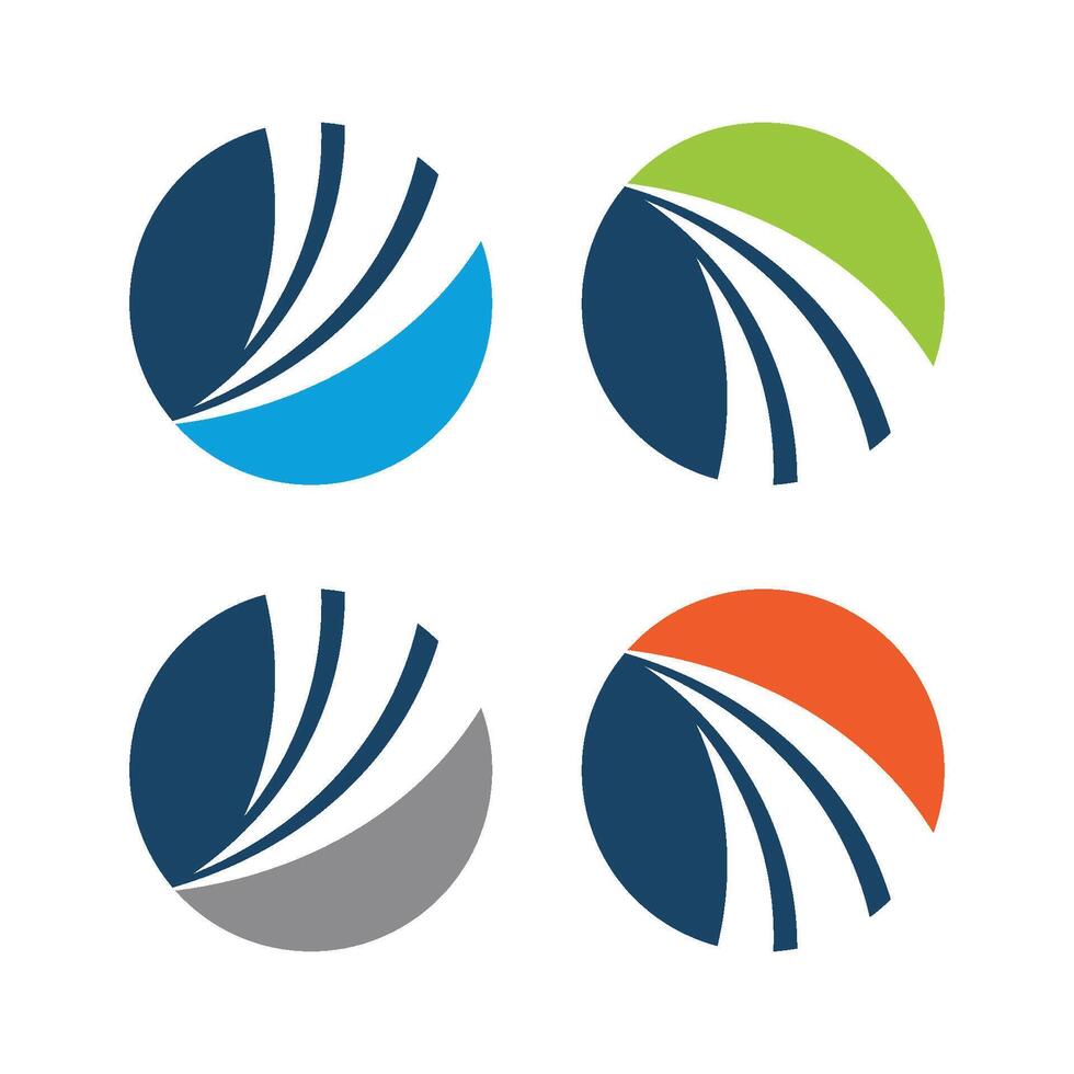 set Abstract Circle and Swoosh Finance Logo Template Illustration Design. EPS 10. vector