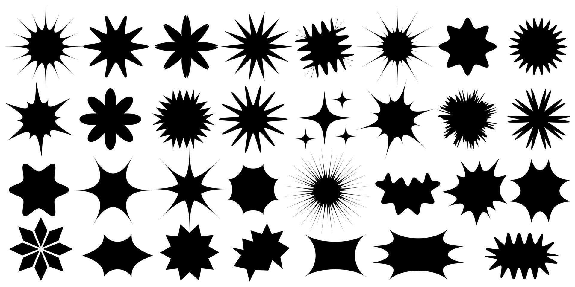 Black flower set features abstract floral design silhouettes and geometric patterns. It is ideal for decoration, logos, and design projects. vector