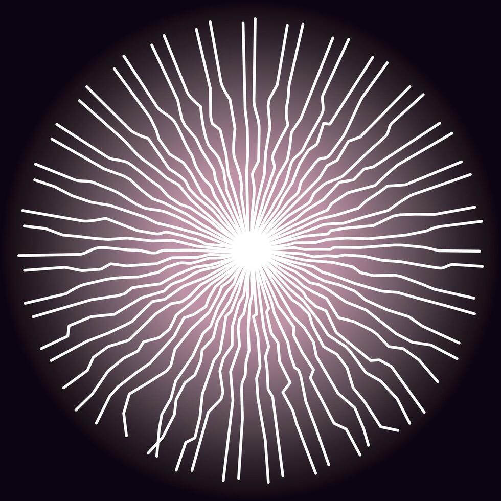 Radiant white energy burst with organic wavy lines, symbolizing light, explosion, or cosmic force vector