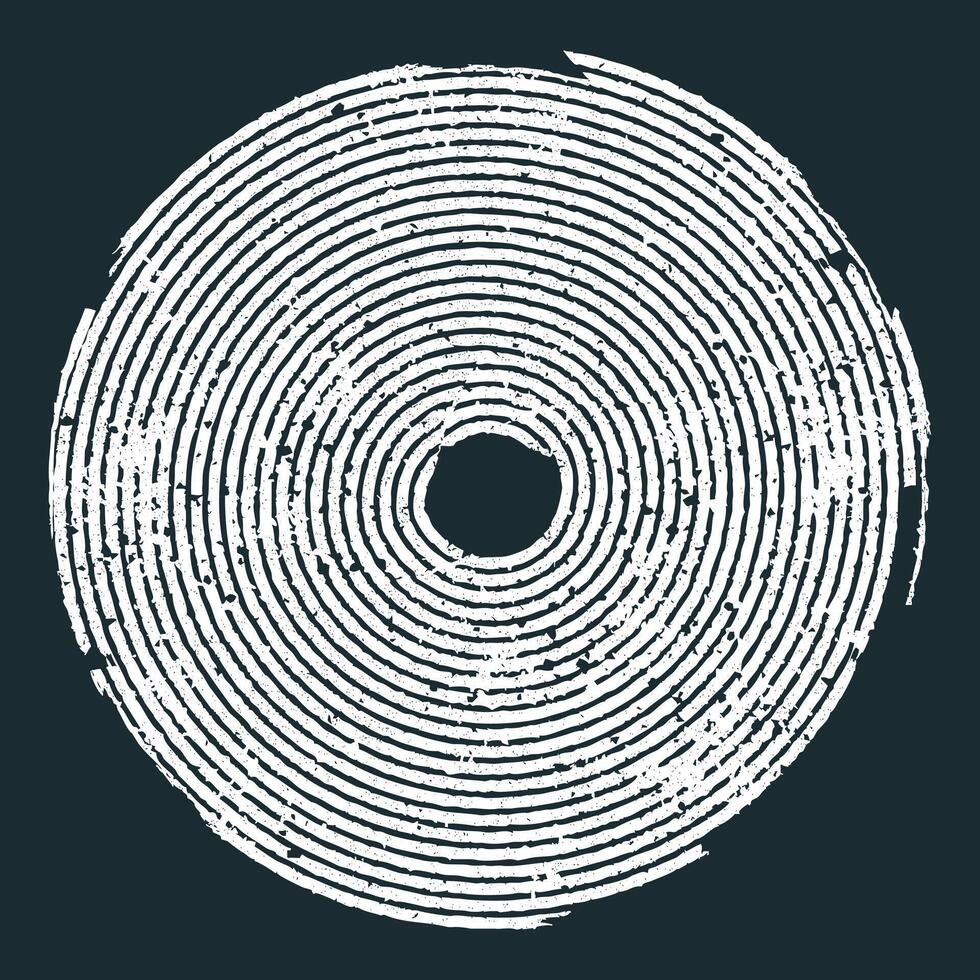 Detailed tree ring pattern in white on a black background, symbolizing time, growth, and nature's resilience. Ideal for nature-inspired and eco-conscious designs vector