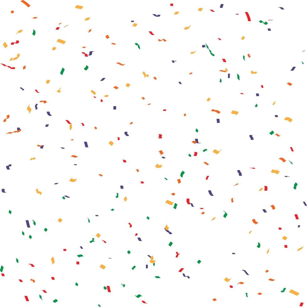 colorful confetti in various pastel shades dances across a white background vector