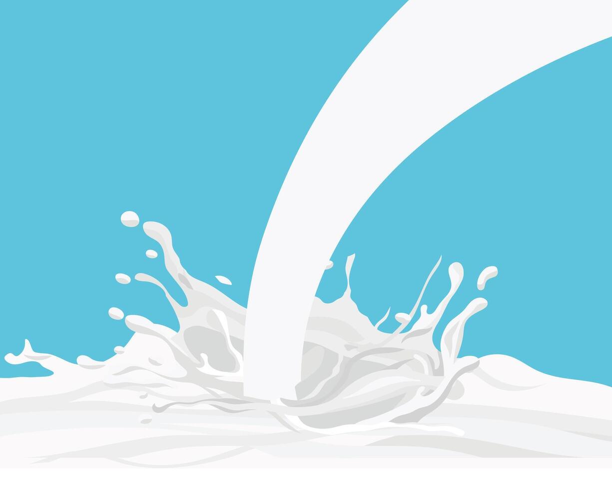 Fresh Milk Splash on Turquoise Background vector