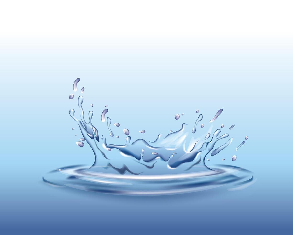Dynamic Water Splash on Blue Background vector