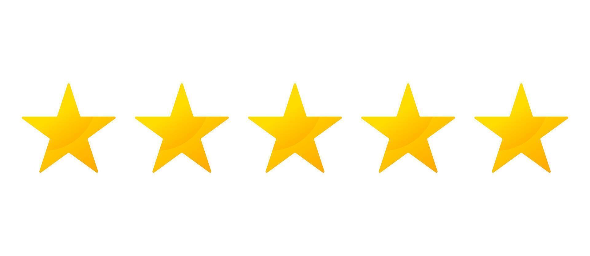 Five stars customer product review icon set. 5 star, Quality, customer rating, feedback. vector