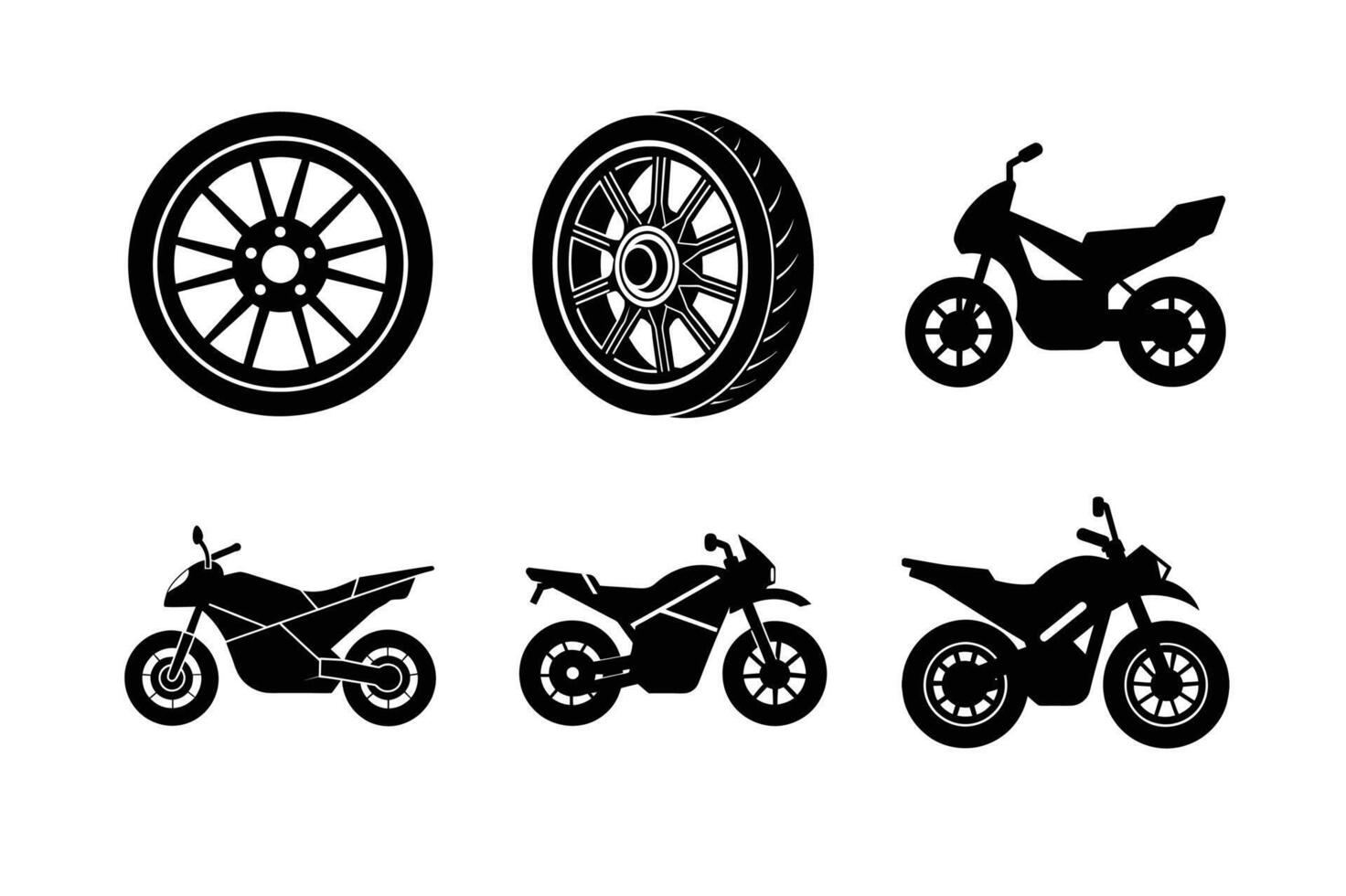 Silhouette of electric motorcycles for green transportation vector