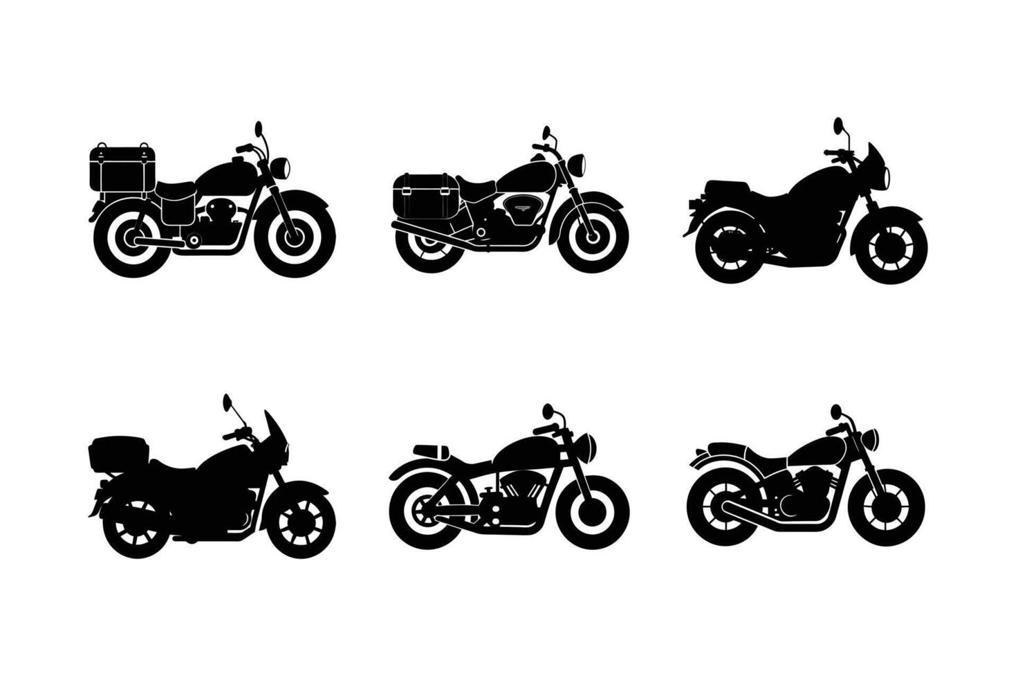 Adventure motorcycle silhouette for road and travel projects vector