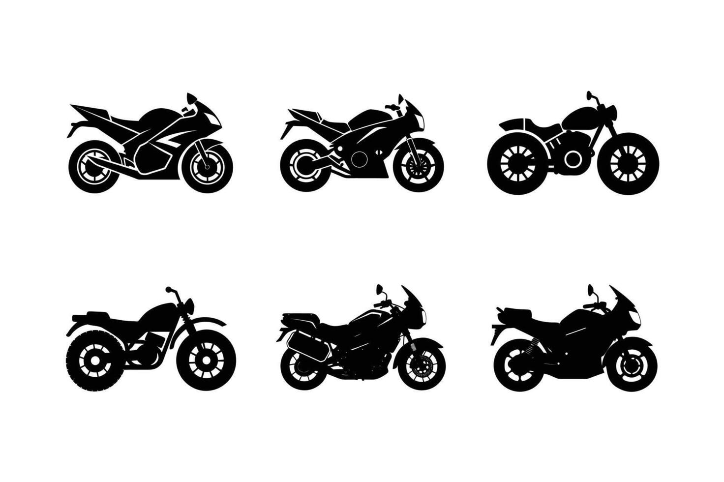 Motorbike silhouette for touring and travel adventures vector