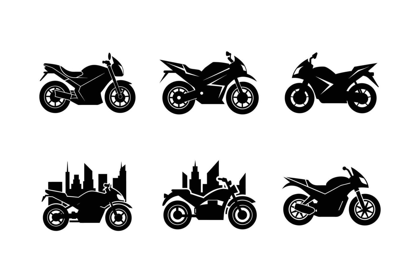 Electric motorcycle silhouettes for future clean mobility vector