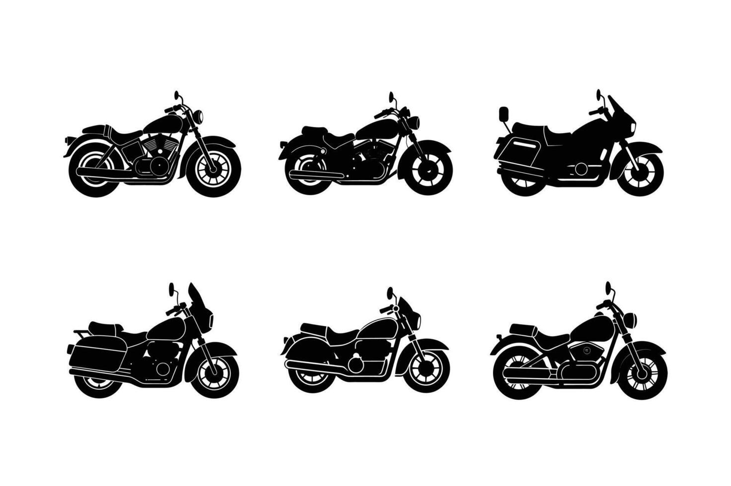 Touring motorcycle silhouette design for travel adventures vector