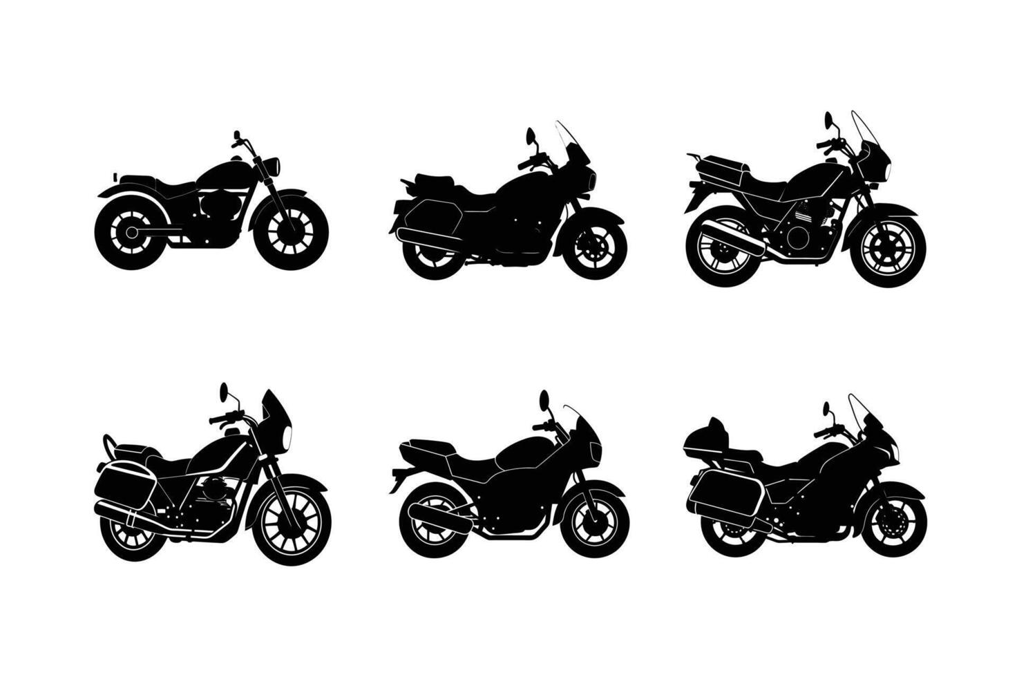 Silhouette of motorcycle for touring and travel designs vector