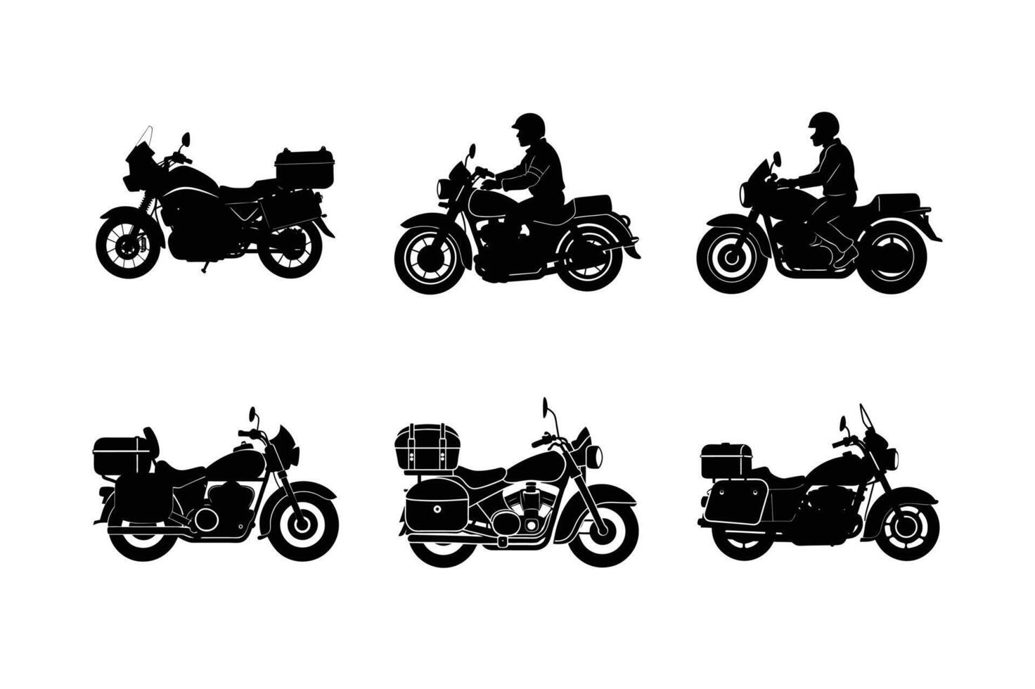 Motorcycle silhouette for scenic road trip designs vector
