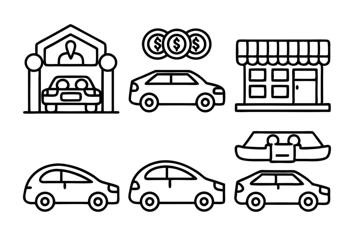 Automobile Financing and Leasing Icons vector