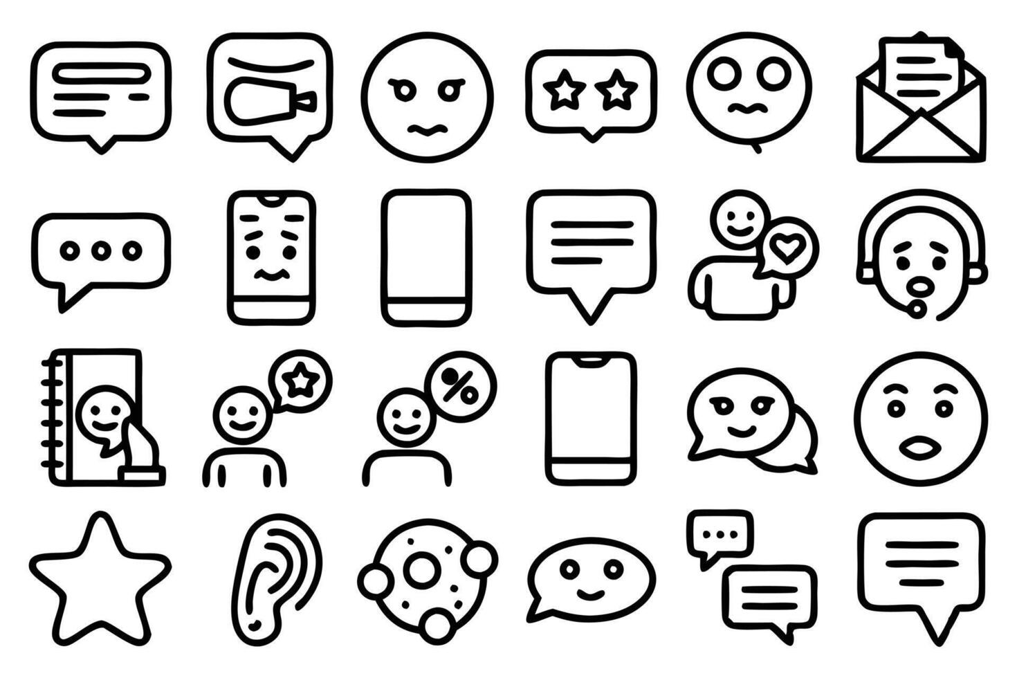 Messaging and Chat Line Icons vector
