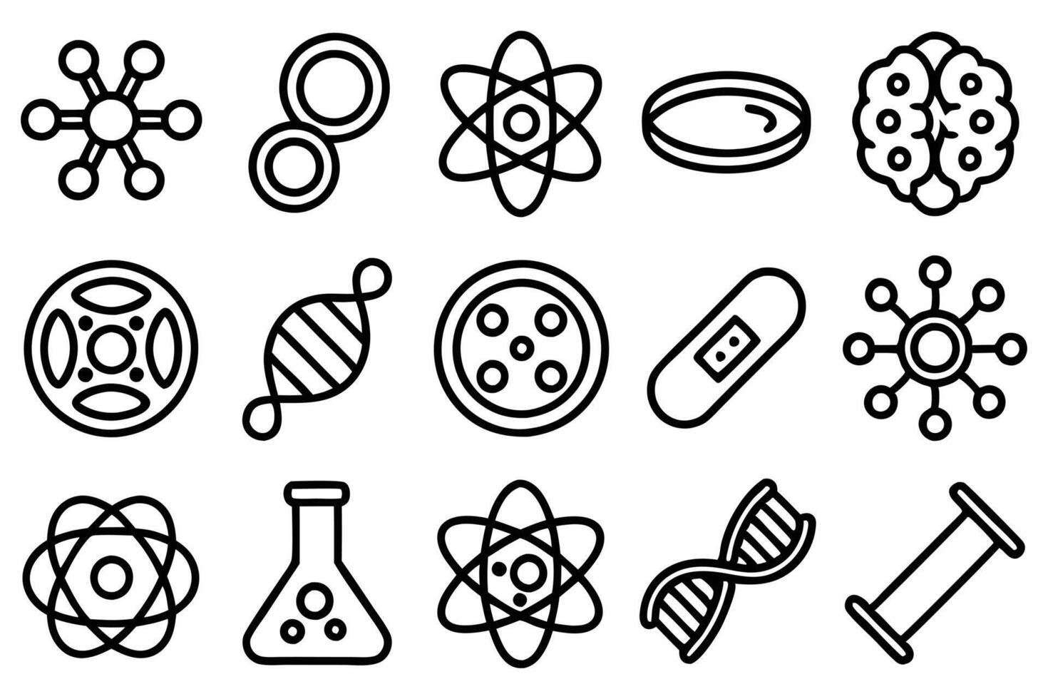 molecule cell atom protein editable stroke out vector