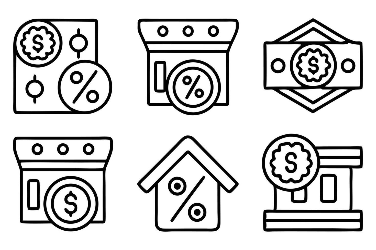 Interest Calculation Icons vector
