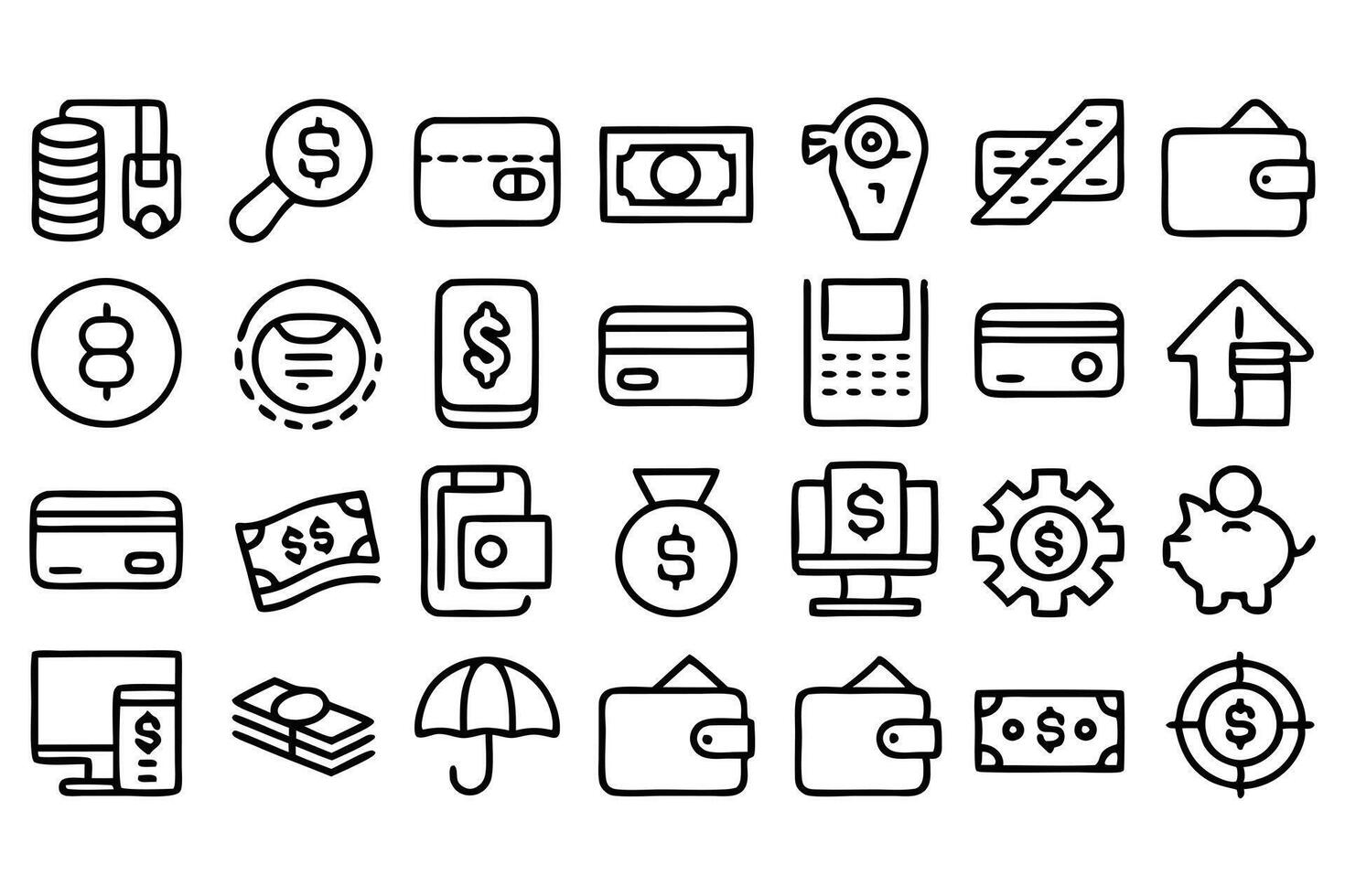 credit card line icon set set of outline icons vector