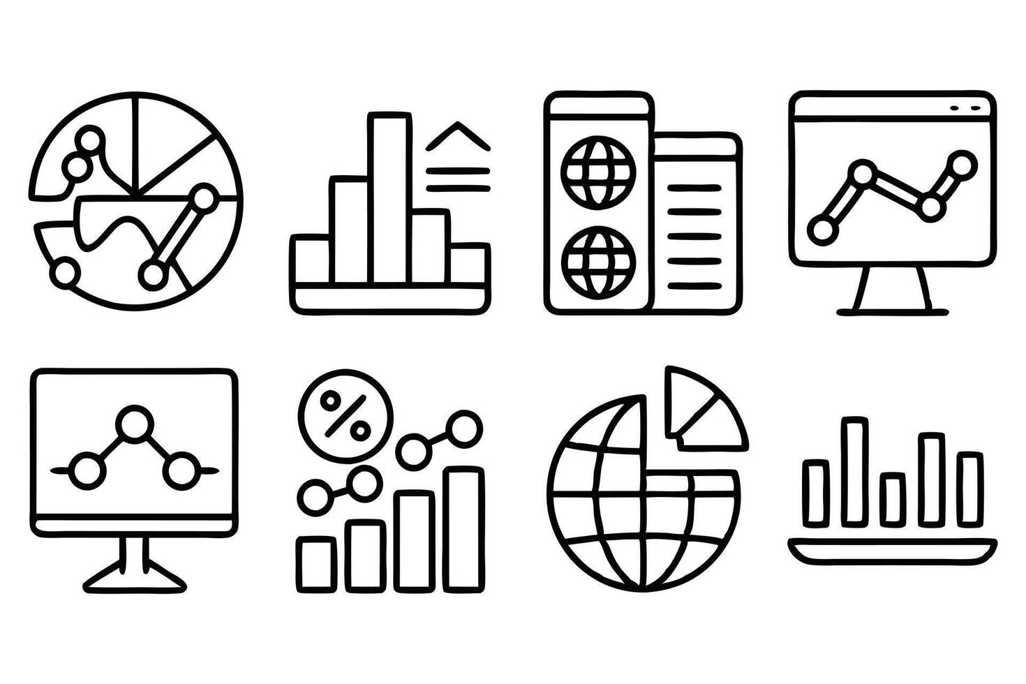 Market Trends Line Icons vector