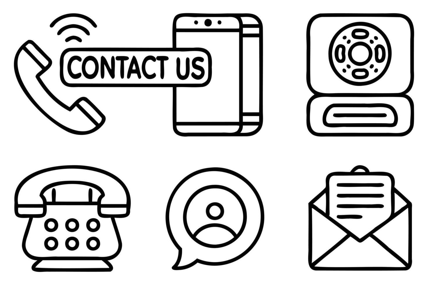 Connect in Style Contact Icons Set vector