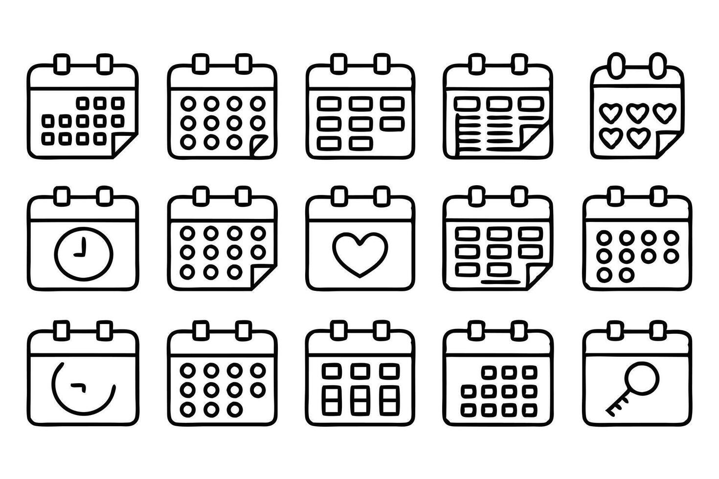 date management line icon set vector