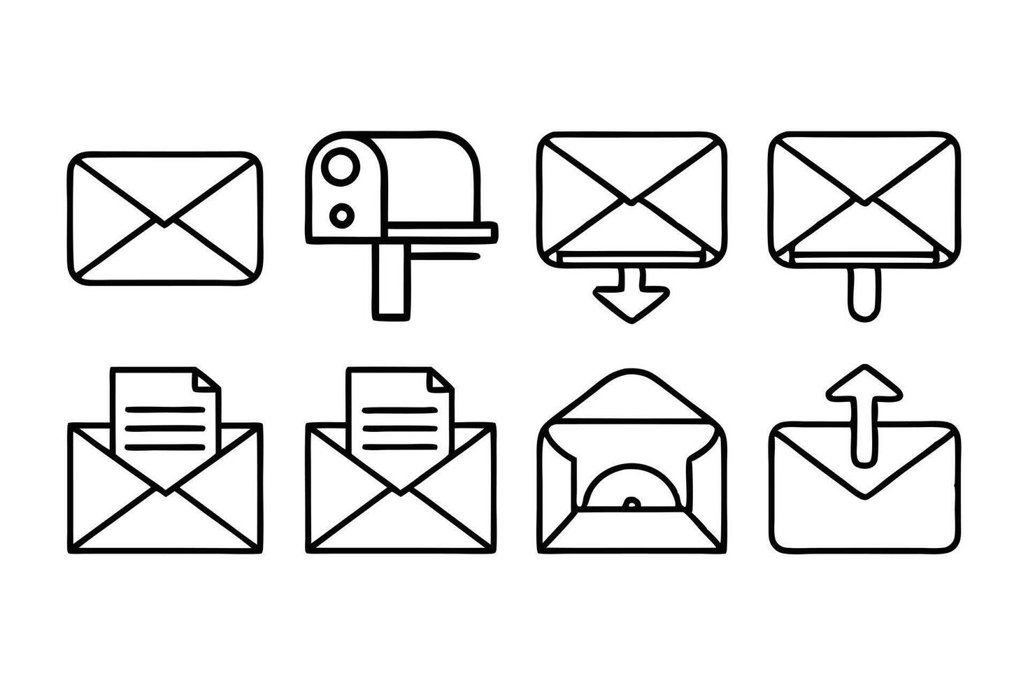 Message and Letter Writing Line Icons vector