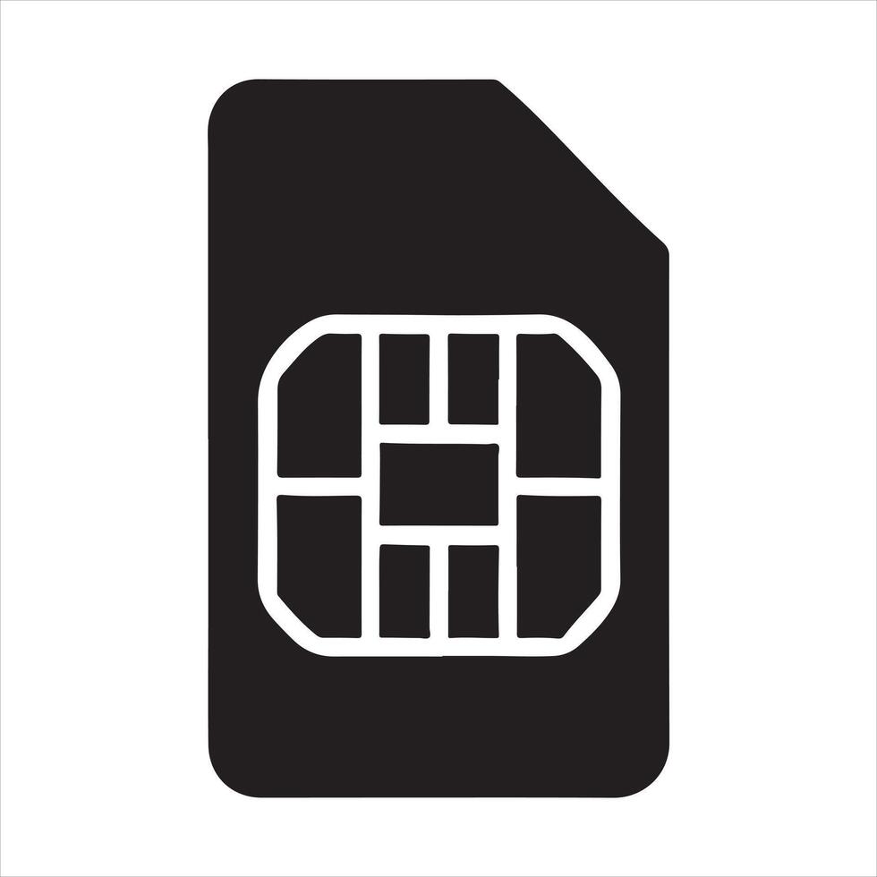 SIM card icon set silhouette on white background vector