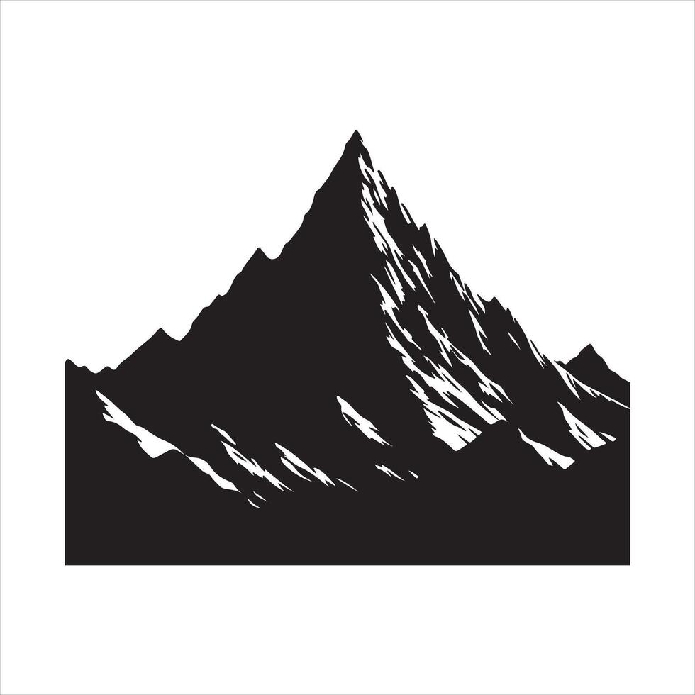 Black Peak Glow black silhouette on white background vector
