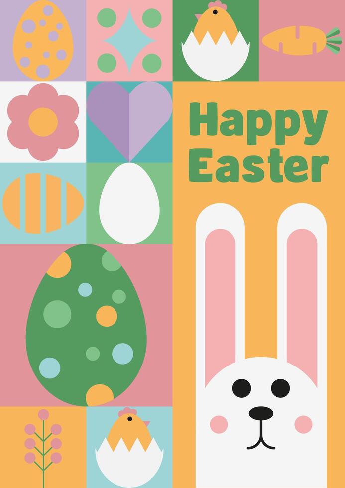 Modern geometric abstract easter pattern vector
