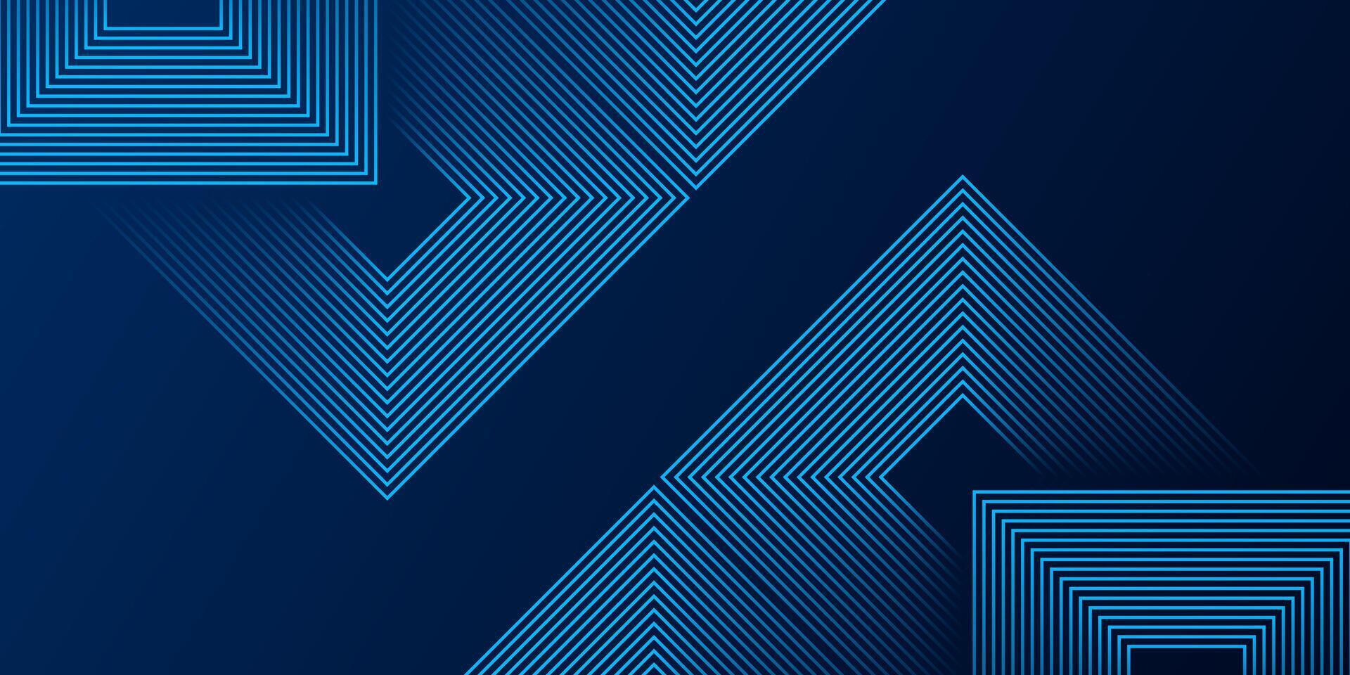 Dark blue square line abstract background. Shiny blue square geometric lines with future technology concept. illustration vector