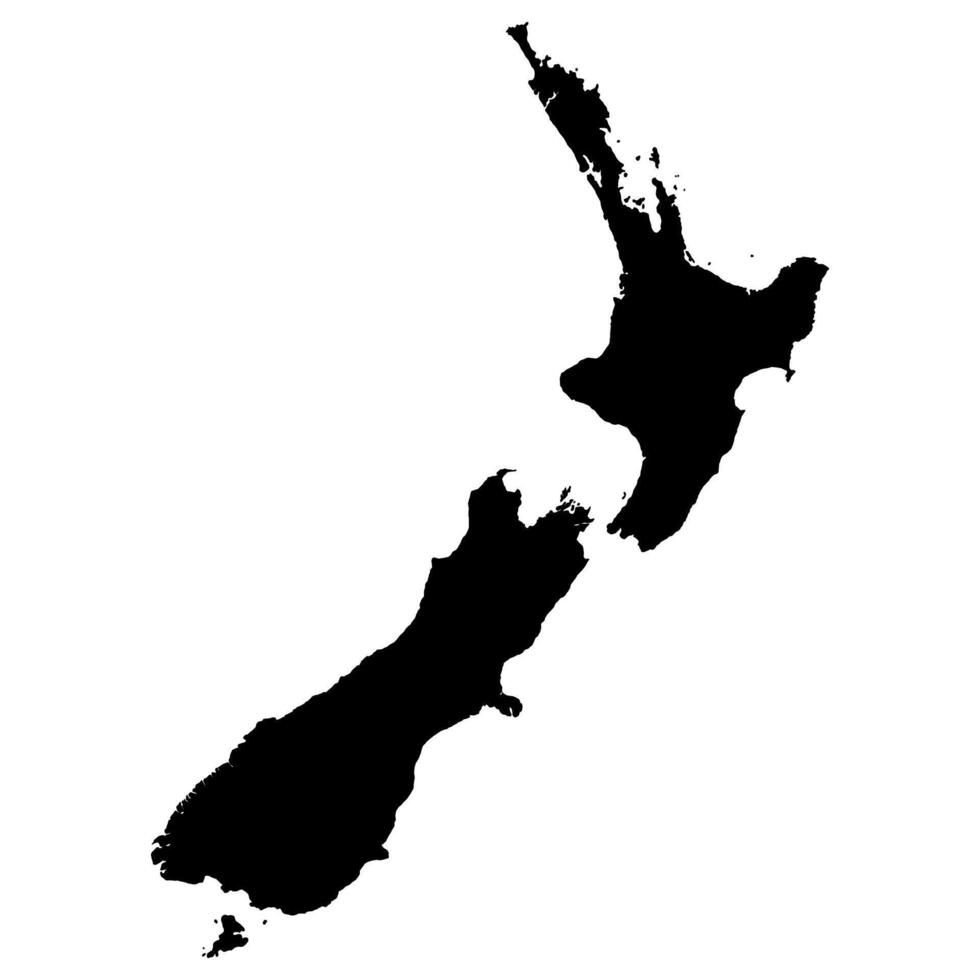 New Zealand map silhouette illustration vector