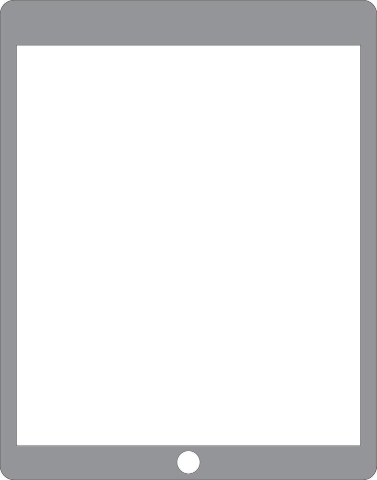 A tablet computer with a blank screen on a white background vector